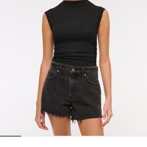 Abercrombie & Fitch Black High Rise Cutoff Shorts